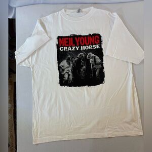 Neil Young Crazy Horse White T-Shirt NWOT